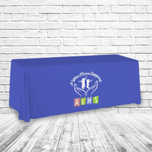 8ft custom table cover with logo for events - NewYorkPrintings.com, New York