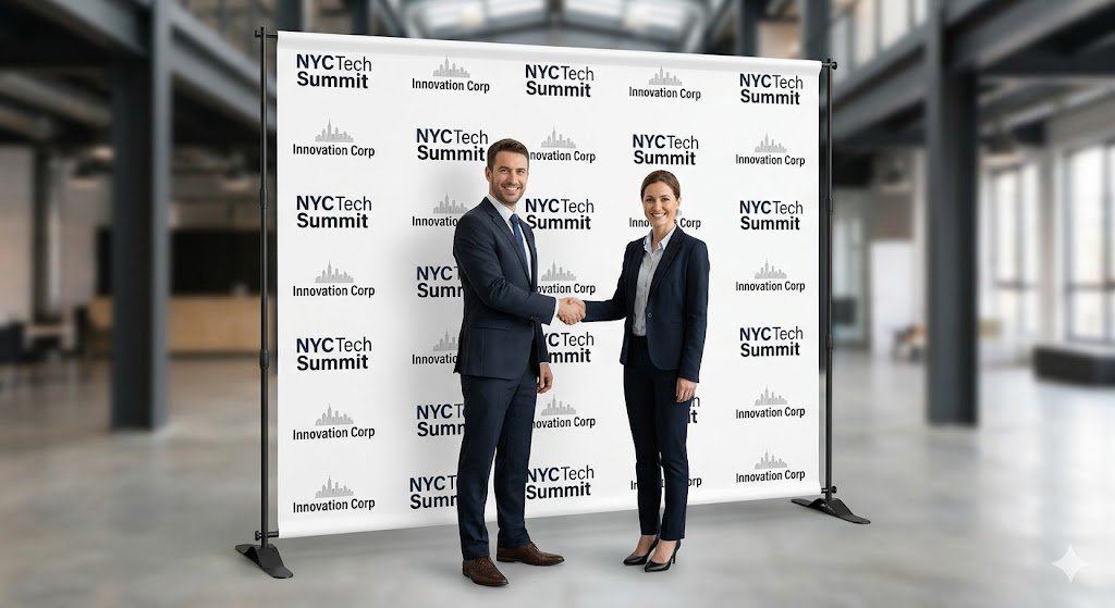 Step and Repeat Backdrop Printing in New York City for Corporate Events