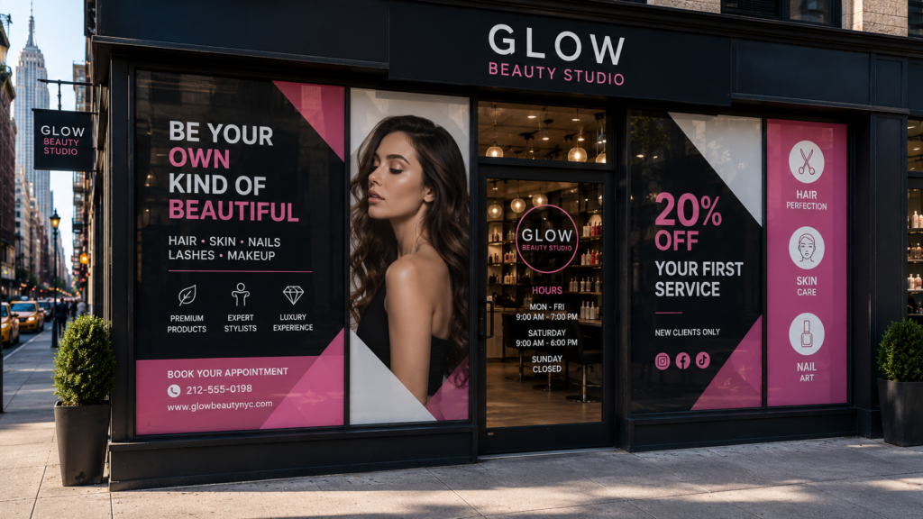 Adhesive Vinyl Printing in New York City for Storefront Branding